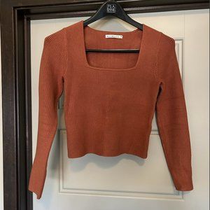 Abercrombie & Fitch Long-Sleeve Ottoman Squareneck Top